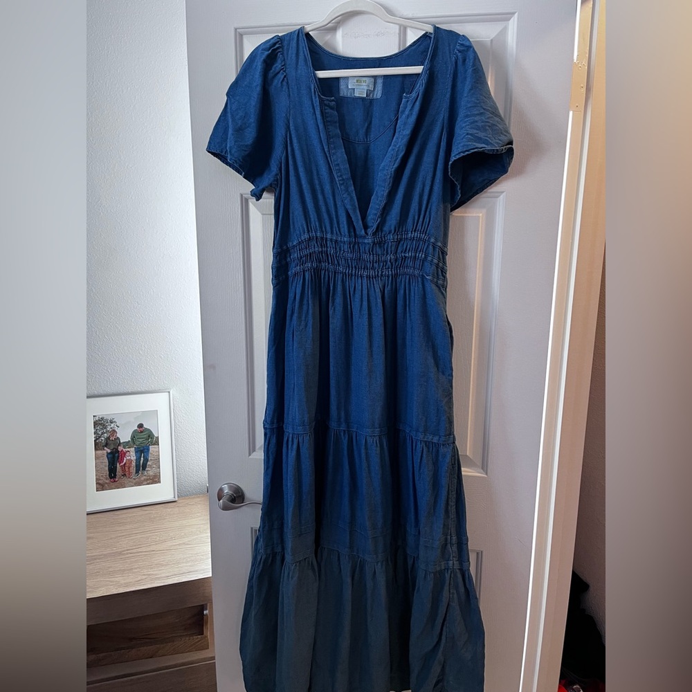 Anthropologie Somerset Lightweight Denim Maxi Dress